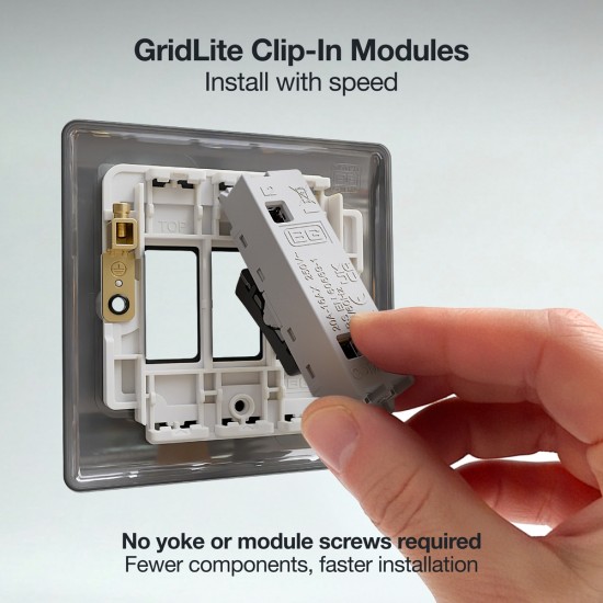 BG Grid Lite Matt Black 20A 2Way Module